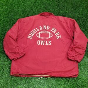 Vintage Highland Park Owls Coach Jacket XL 28x29 Baggy USA